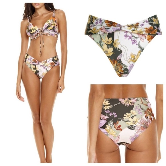 New! Agua Bendita Lana bikini bottom vitreo floral 3757 - Picture 1 of 11